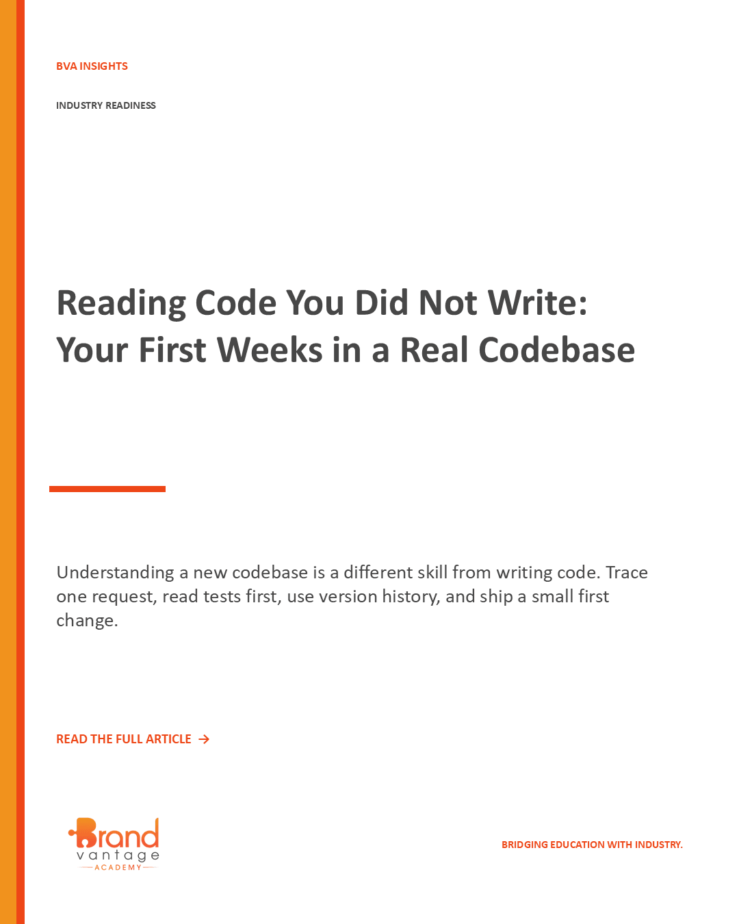 Reading Code You Did Not Write: Your First Weeks in a Real Codebase