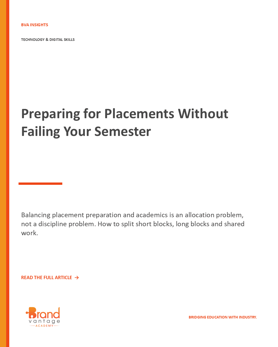 Preparing for Placements Without Failing Your Semester