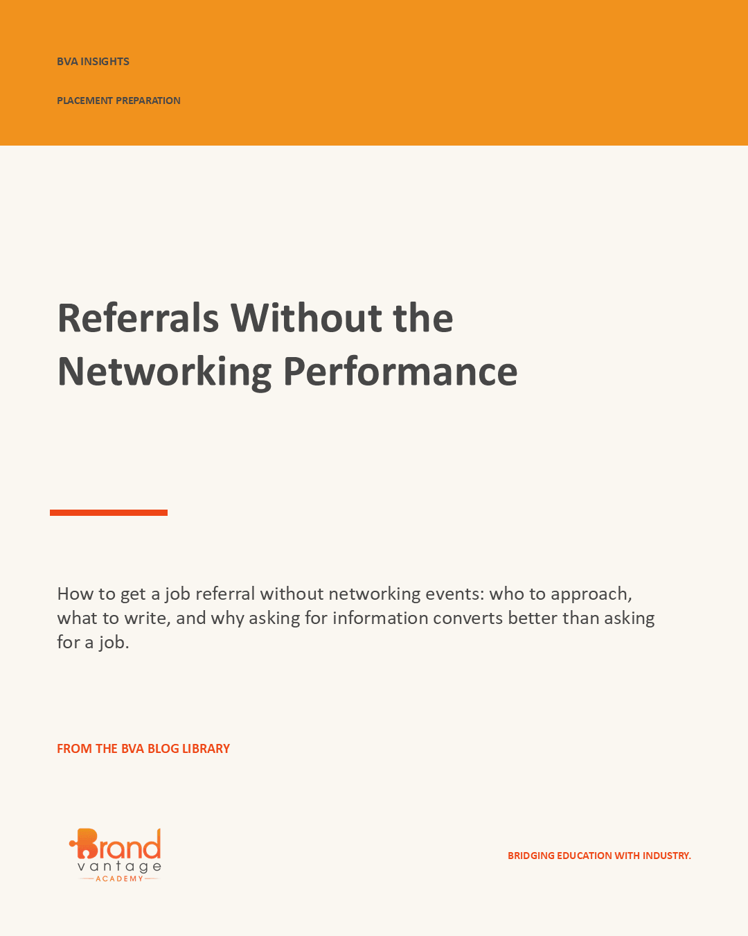 Referrals Without the Networking Performance