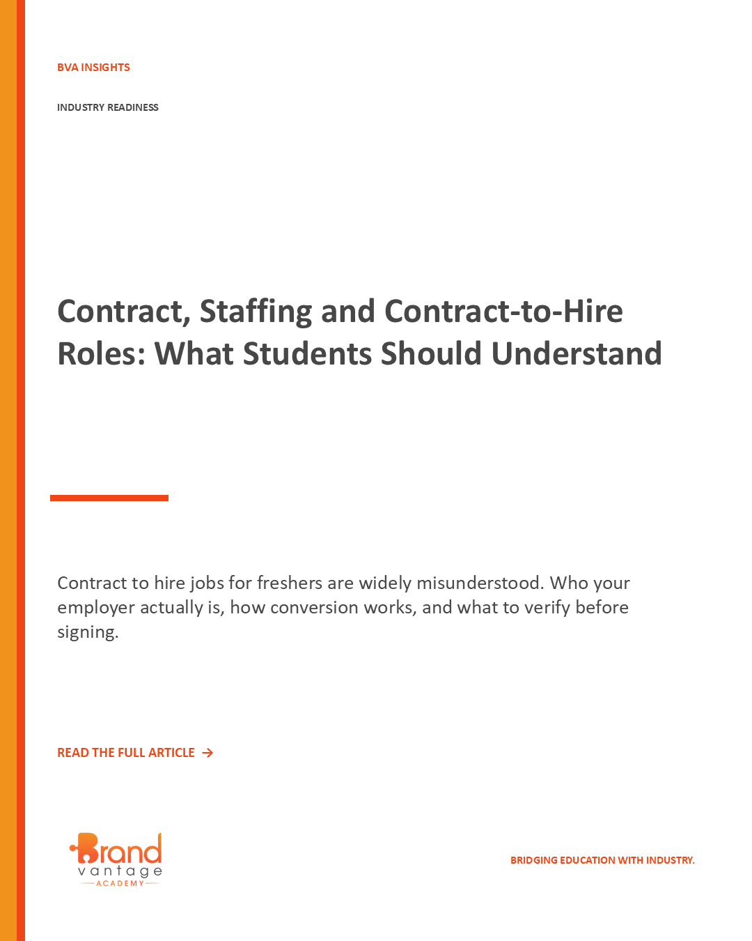 Contract, Staffing and Contract-to-Hire Roles: What Students Should Understand