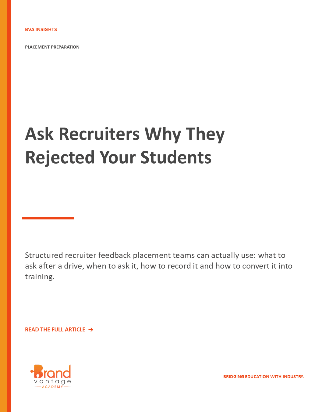 Ask Recruiters Why They Rejected Your Students