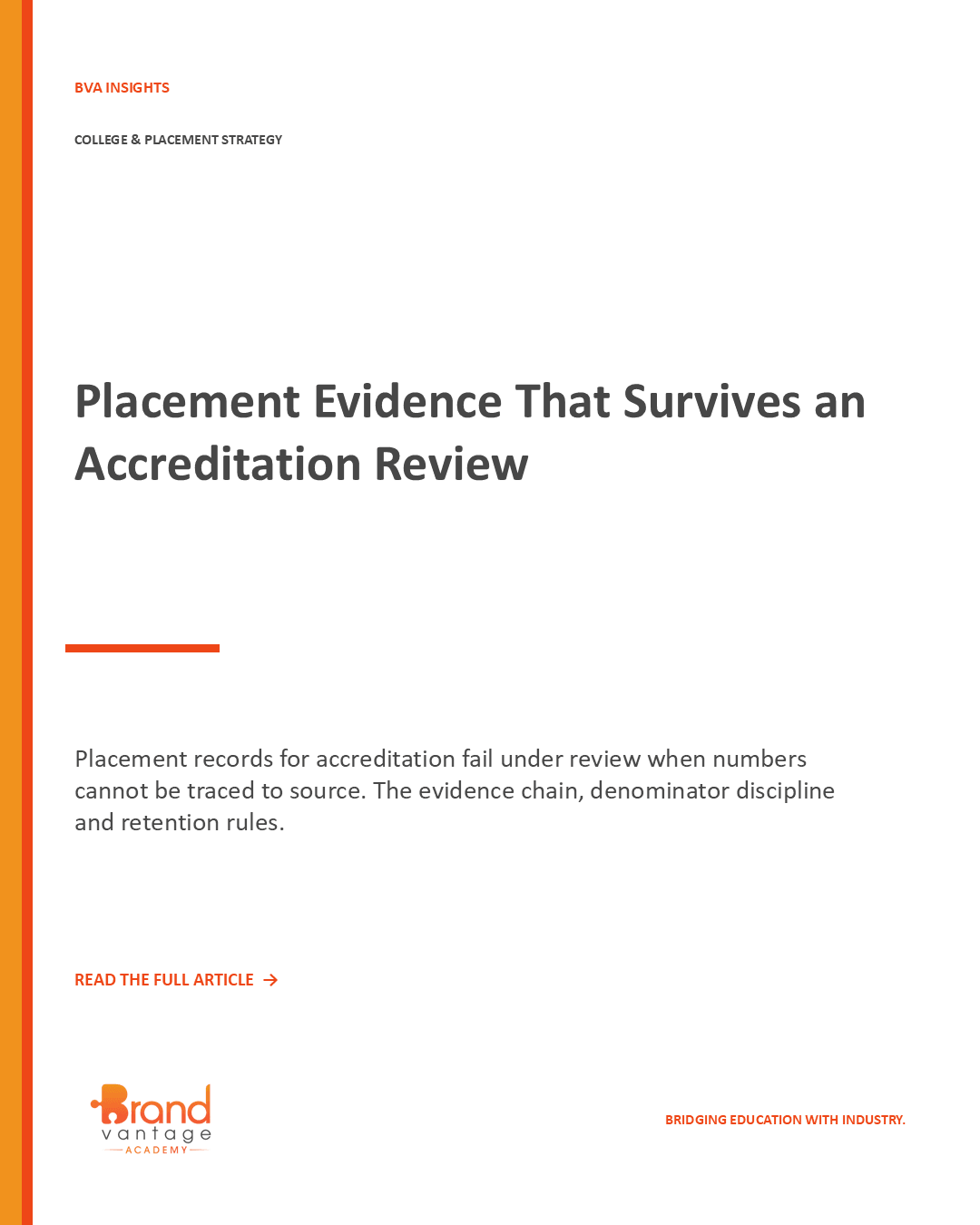 Placement Evidence That Survives an Accreditation Review