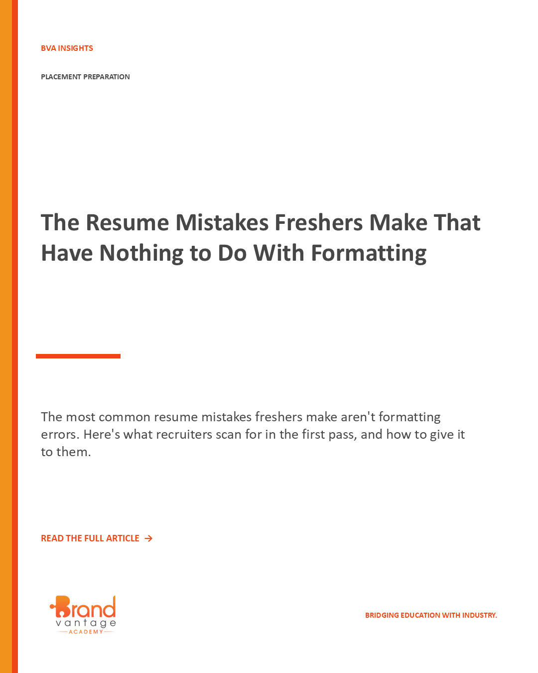 The Resume Mistakes Freshers Make That Have Nothing to Do With Formatting