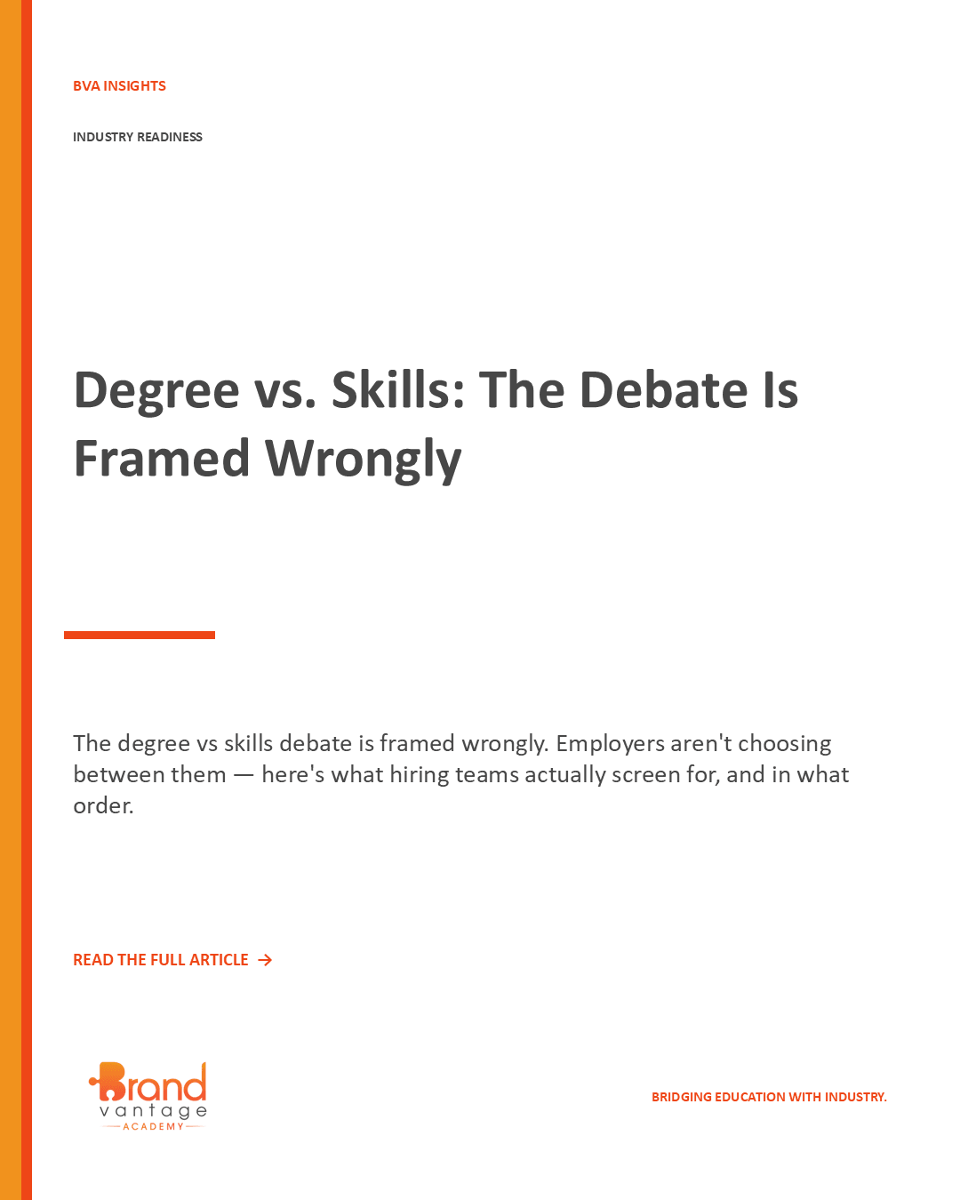 Degree vs. Skills: The Debate Is Framed Wrongly