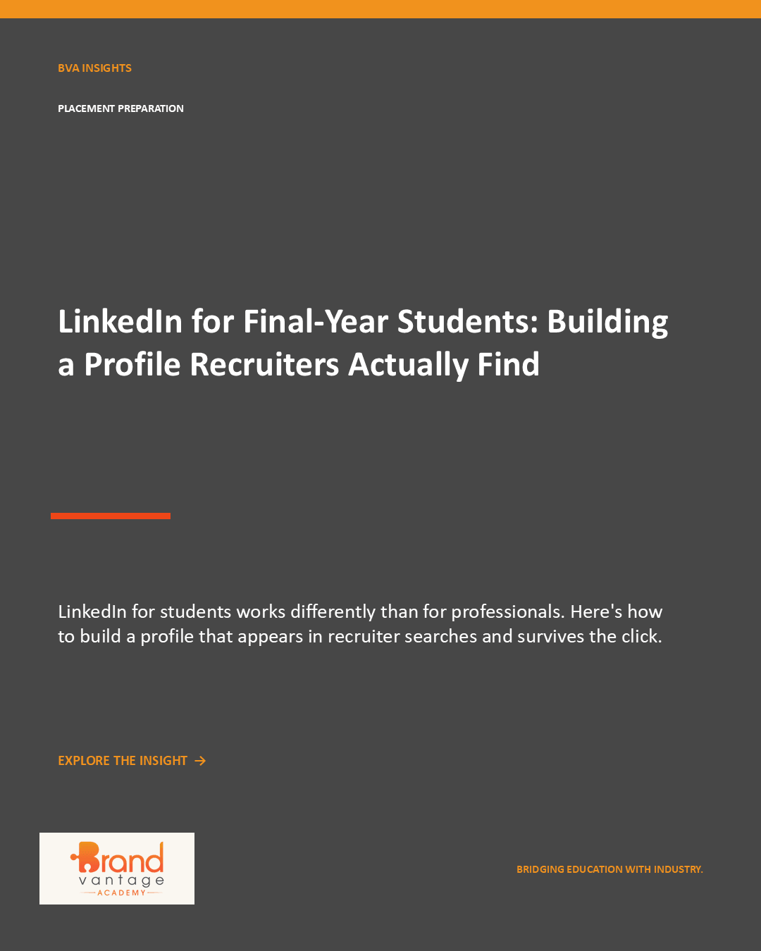 LinkedIn for Final-Year Students: Building a Profile Recruiters Actually Find