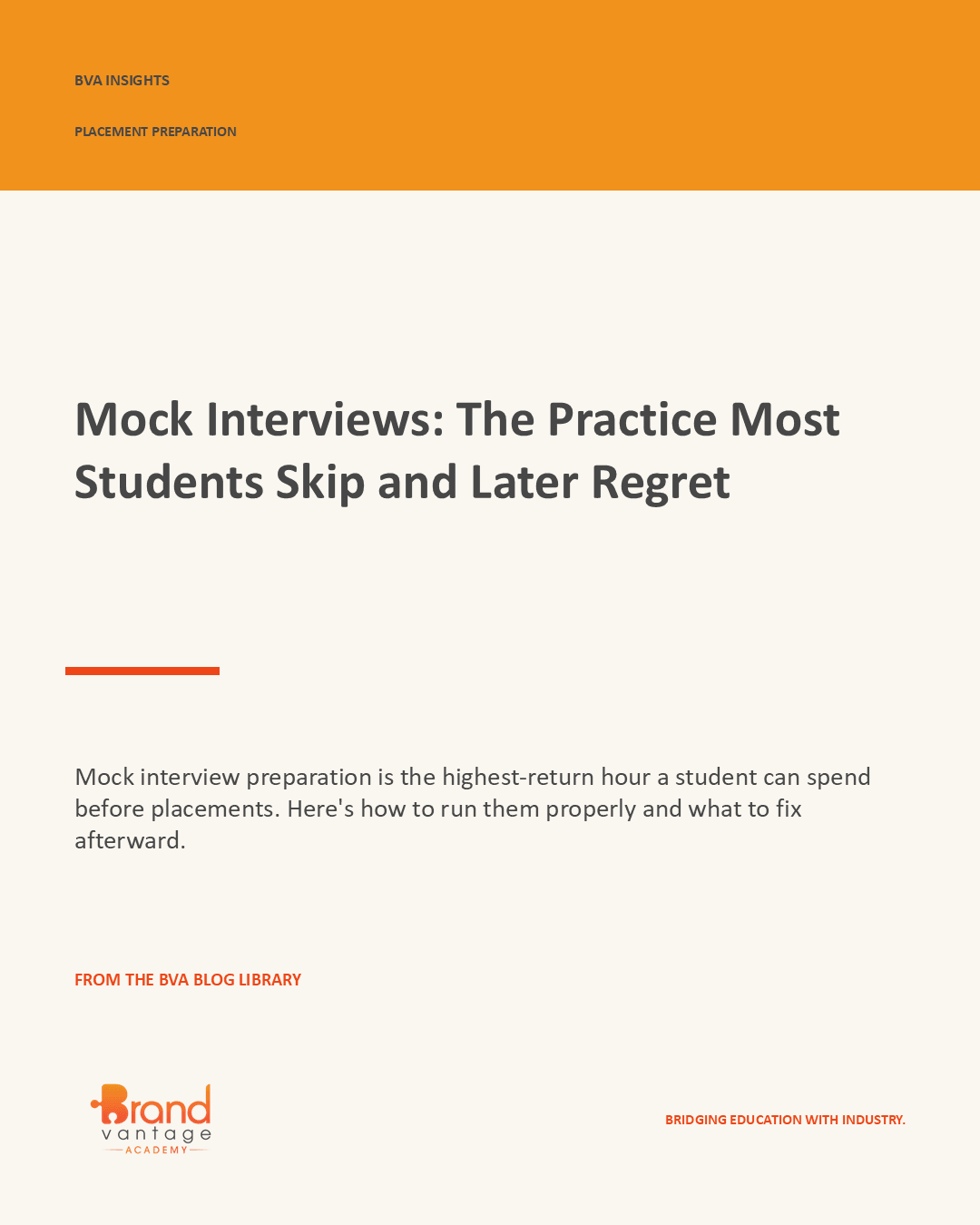 Mock Interviews: The Practice Most Students Skip and Later Regret