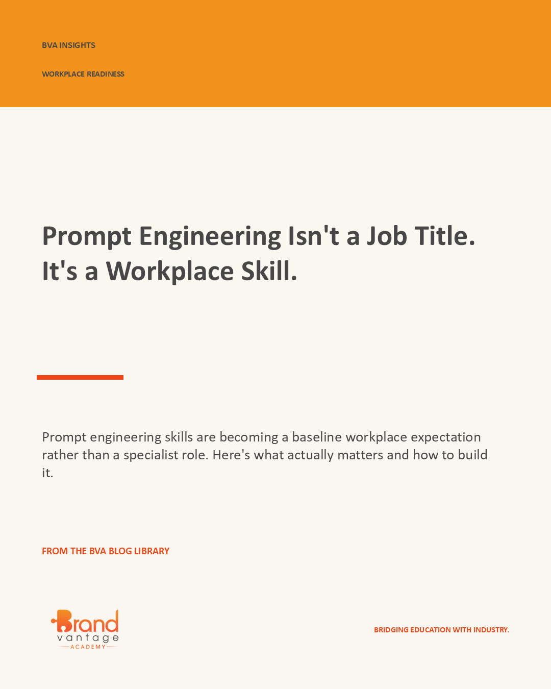 Prompt Engineering Isn’t a Job Title. It’s a Workplace Skill.