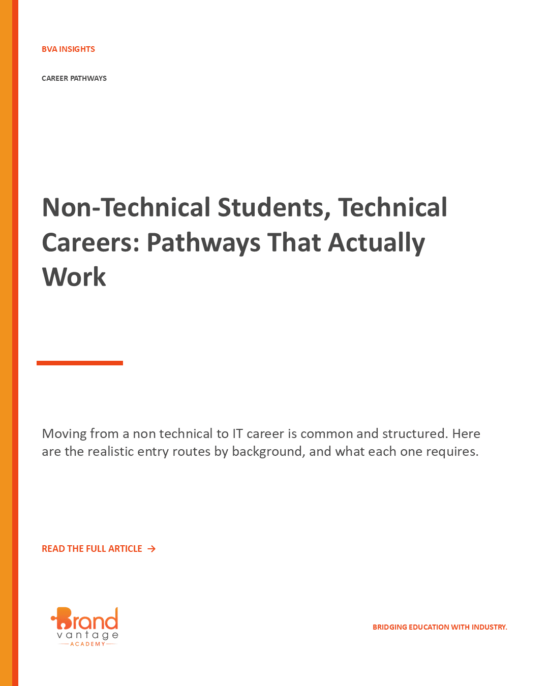 Non-Technical Students, Technical Careers: Pathways That Actually Work