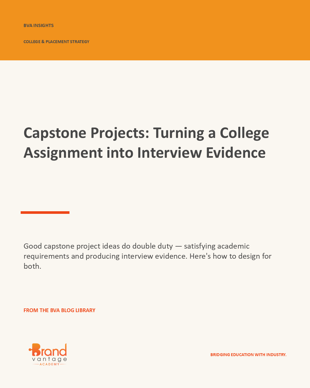 Capstone Projects: Turning a College Assignment into Interview Evidence