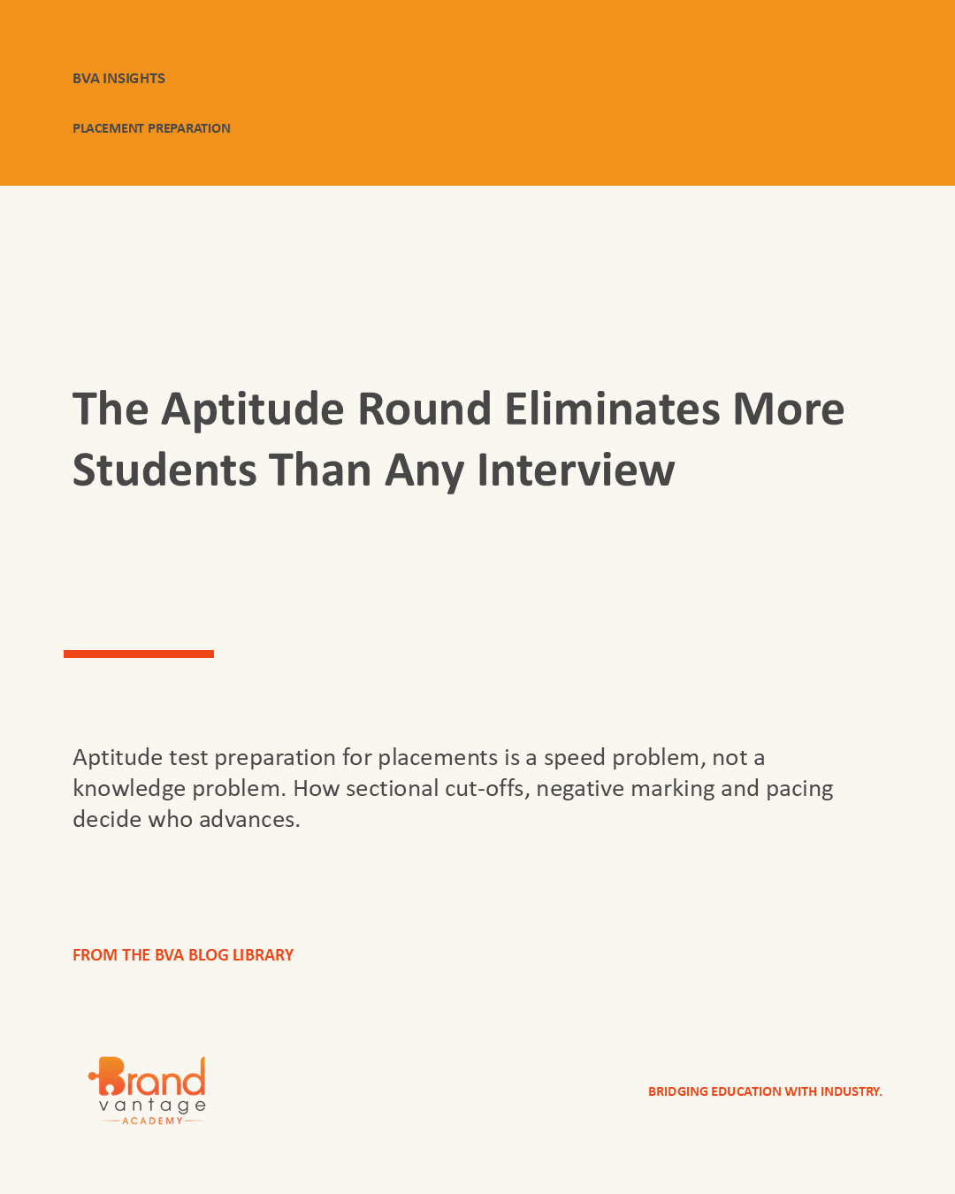 The Aptitude Round Eliminates More Students Than Any Interview
