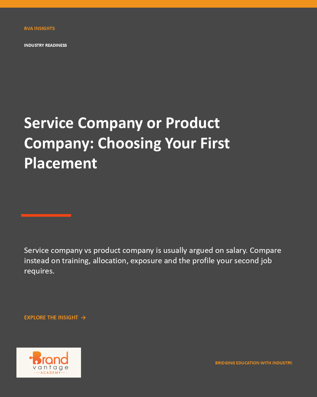 Service Company or Product Company: Choosing Your First Placement