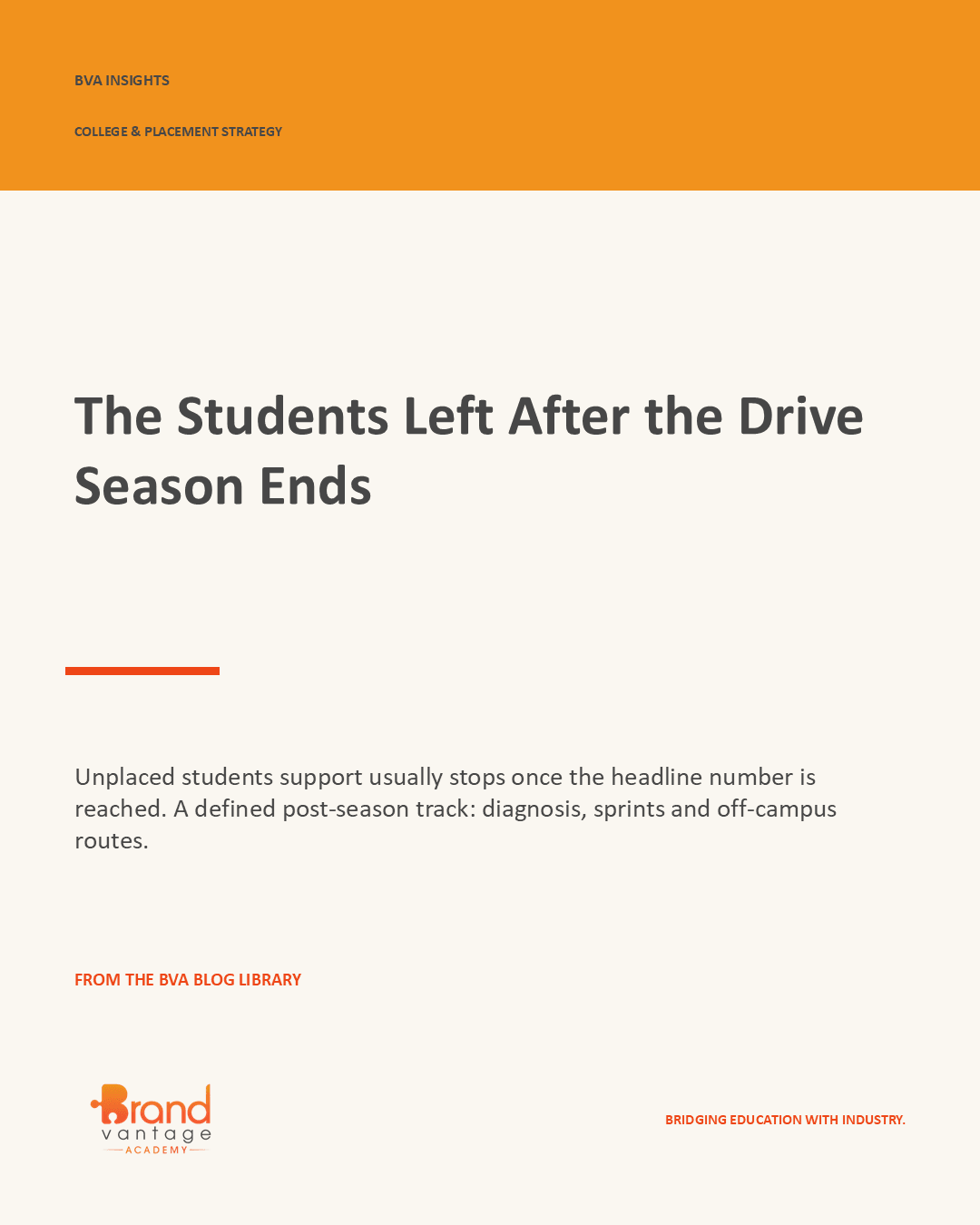 The Students Left After the Drive Season Ends