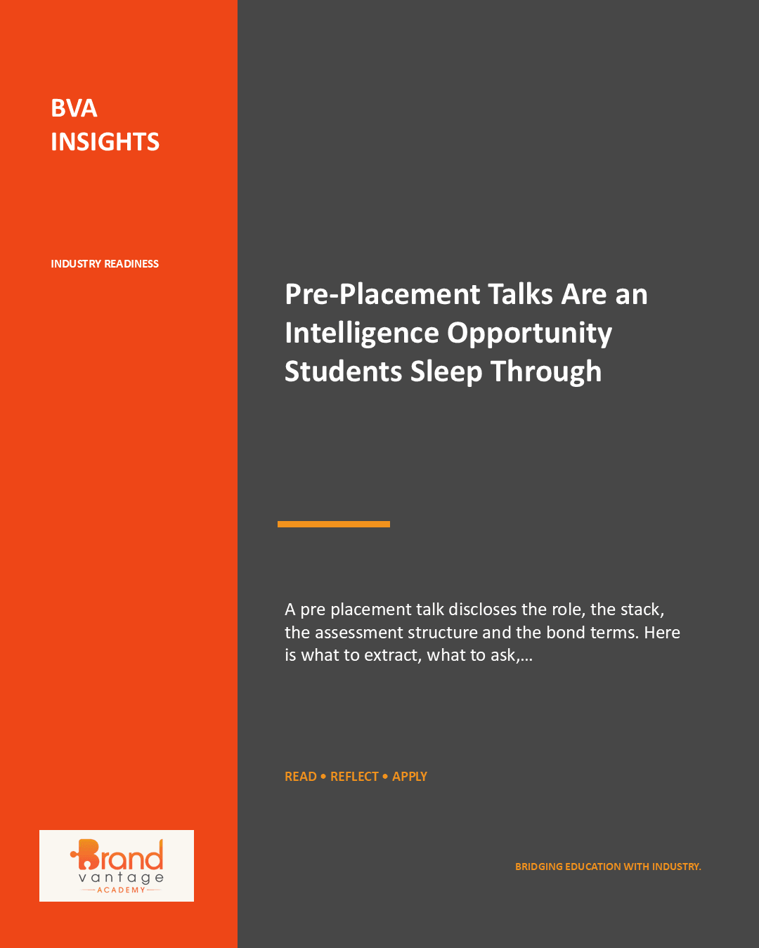 Pre-Placement Talks Are an Intelligence Opportunity Students Sleep Through