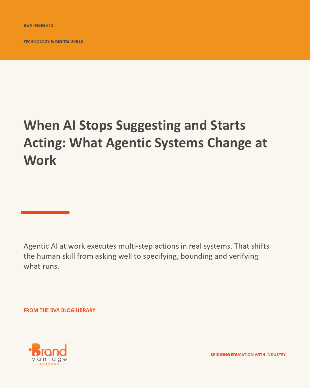 When AI Stops Suggesting and Starts Acting: What Agentic Systems Change at Work