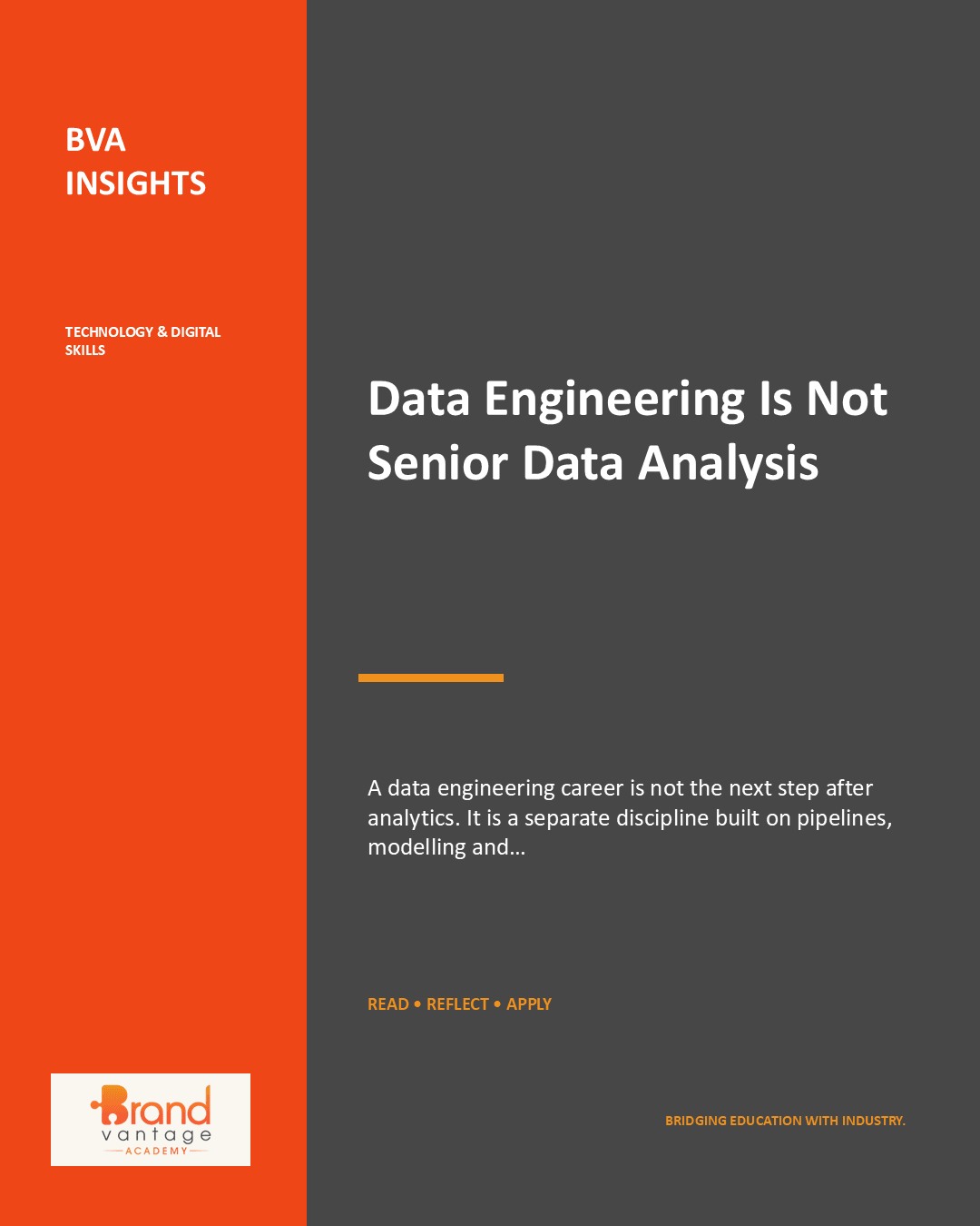Data Engineering Is Not Senior Data Analysis