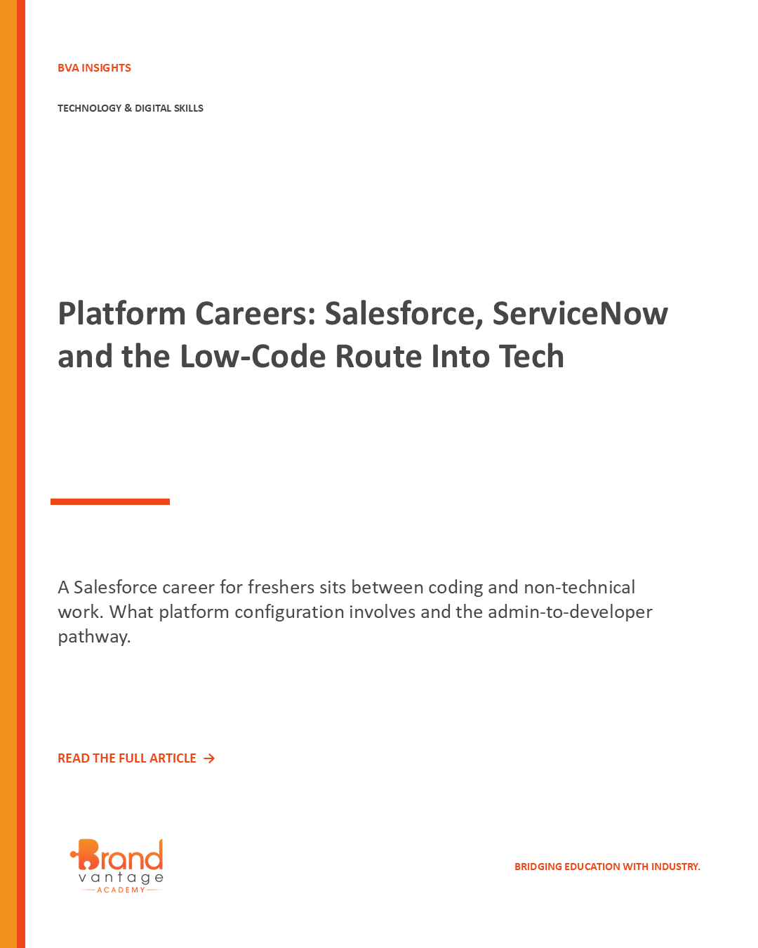 Platform Careers: Salesforce, ServiceNow and the Low-Code Route Into Tech