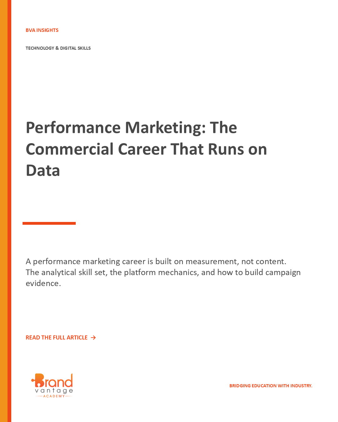 Performance Marketing: The Commercial Career That Runs on Data