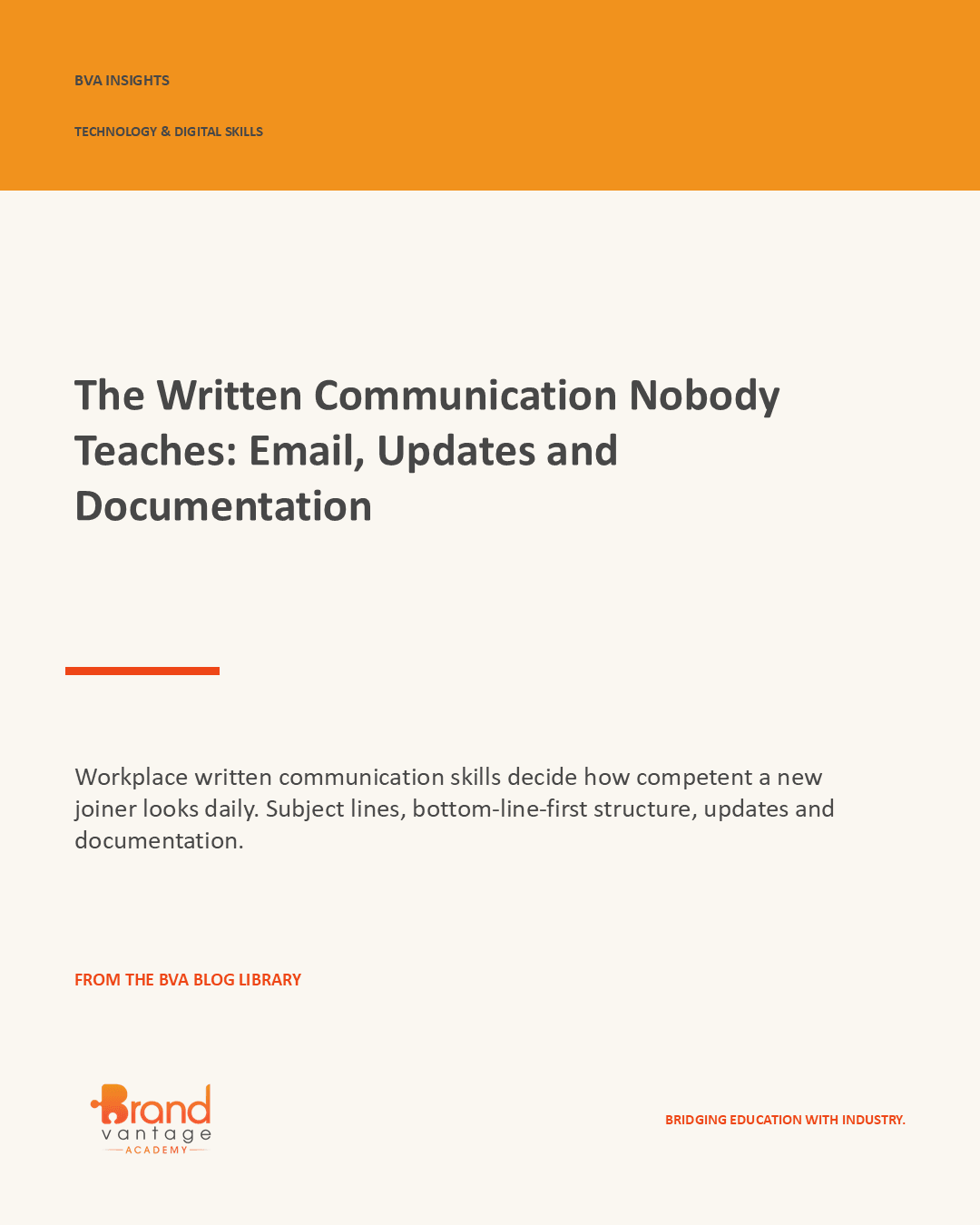The Written Communication Nobody Teaches: Email, Updates and Documentation